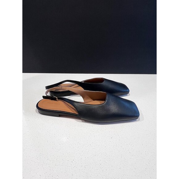 Mansur Gavriel Square Toe black leather Slingback Flat (Women) shoes size 40 - Picture 5 of 11
